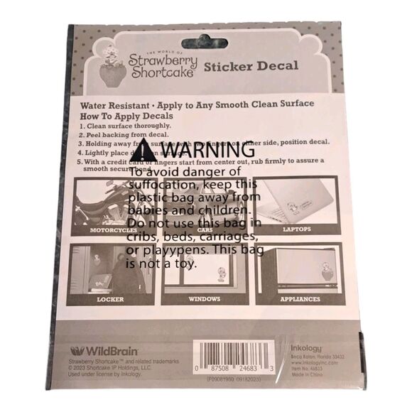STRAWBERRY SHORTCAKE Stationary Lot Journal w/Lock, Pom Pen, Sticker Decal NWT - Picture 6 of 6